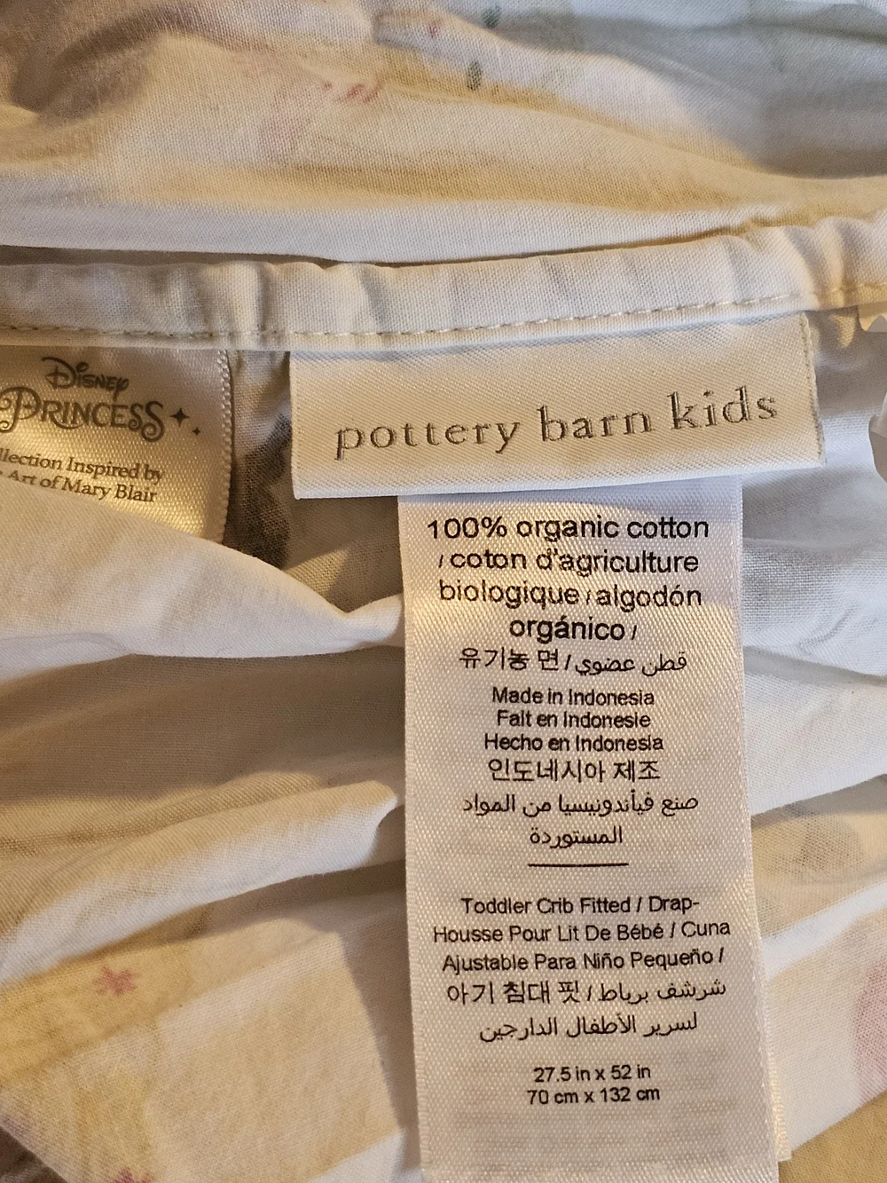 Pottery Barn Kids Disney Princess  Crib Sheet
